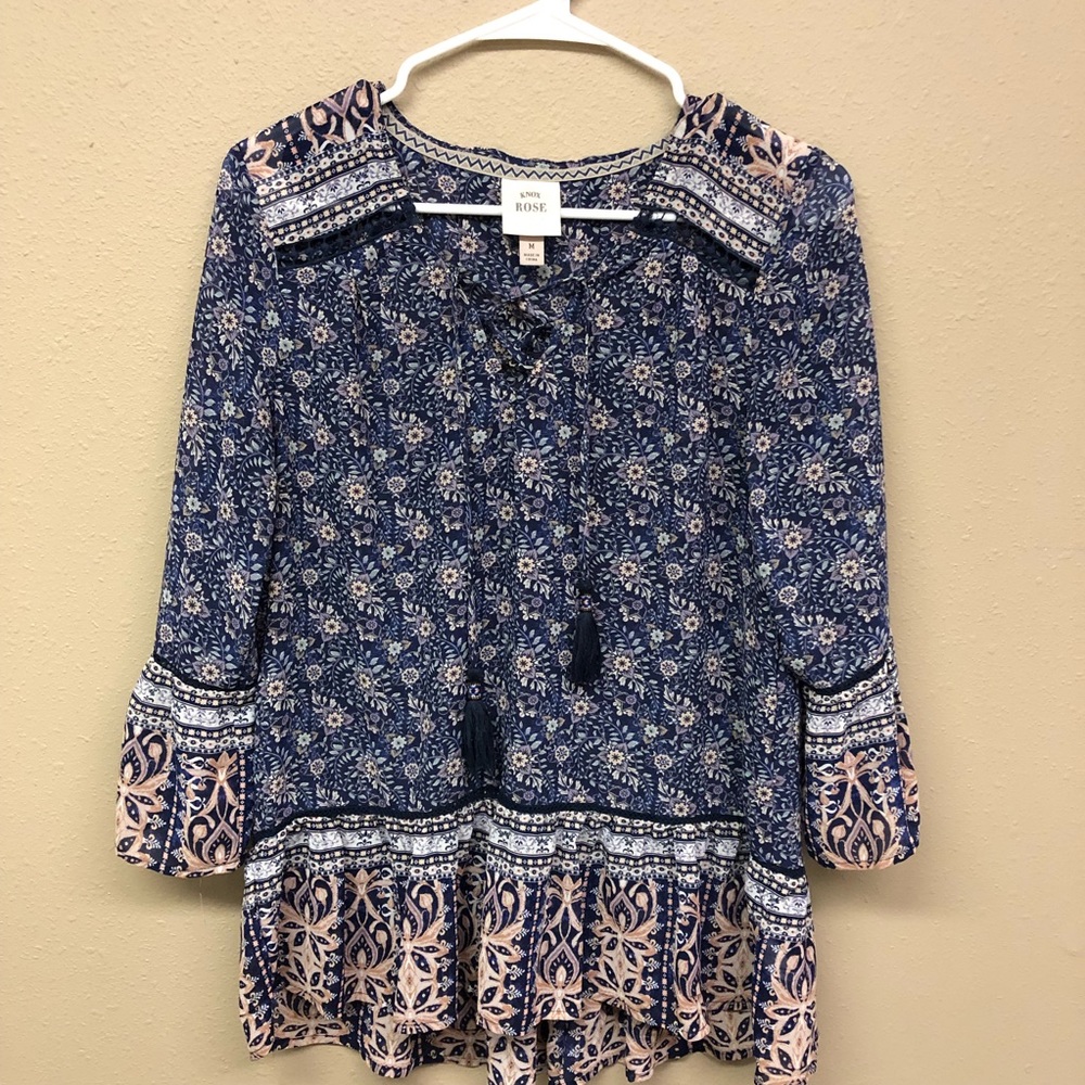 Knox Rose floral print with front tie